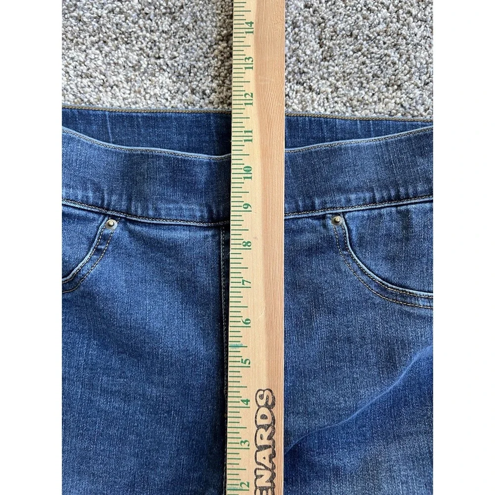 Spanx Stretch‎ denim Blue jeans leggings size M Pull On Tummy Control